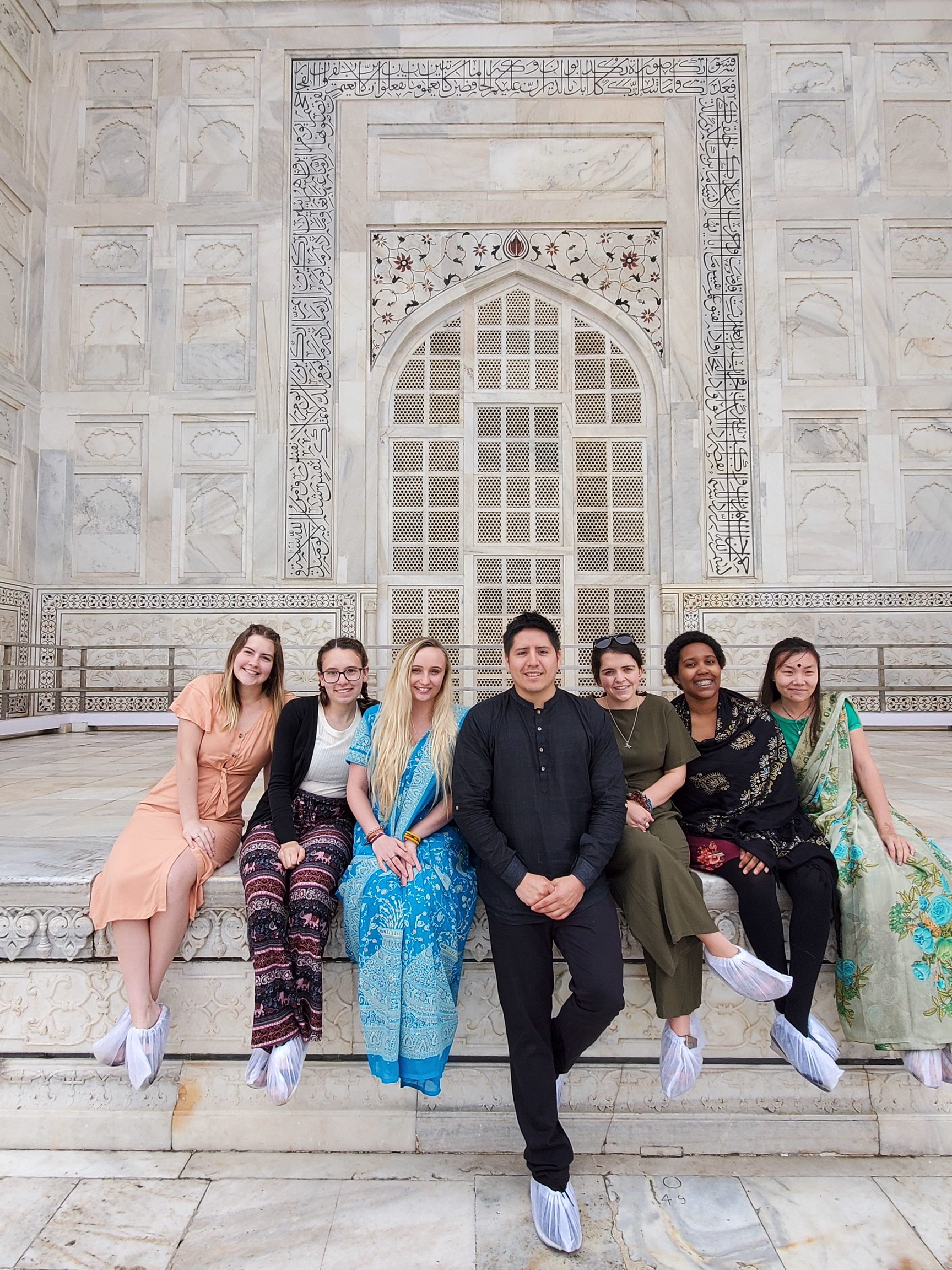 Students at the Taj Mahal in January 2020