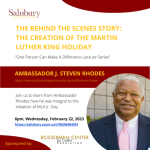 Minister Steven Rhodes Ambassador J. Steven Rhodes – One Person Can Make A Difference Lecture ...
